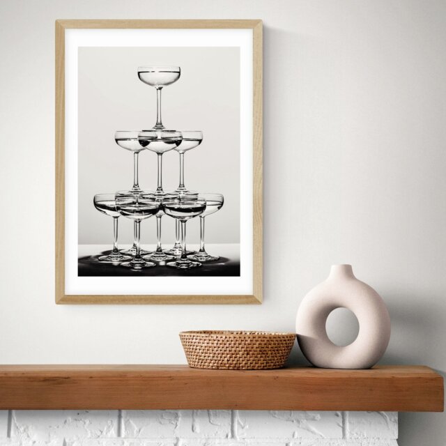 East End Prints Champagne II Oak Frame Art Print - A2 - image 1
