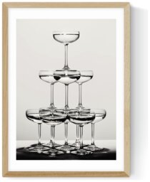 East End Prints Champagne II Oak Frame Art Print - A2 - thumbnail 2