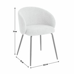 Habitat Quincy Pair of Fabric Dining Chairs - Natural - thumbnail 2