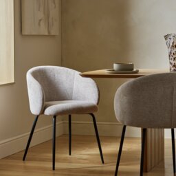 Habitat Quincy Pair of Fabric Dining Chairs - Natural - thumbnail 1