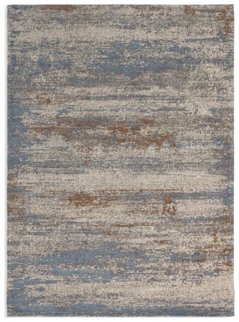 Habitat Distressed Abstract Blue Flatweave Rug - 120x170cm - image 1