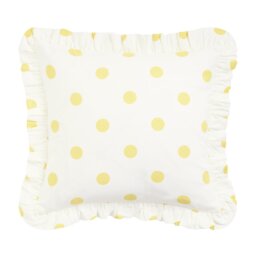Argos Home Polka Dot Print Ruffle Cushion Yellow - 43x43cm - thumbnail 2