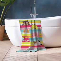 Squishmallows Stripes Towel - Multicoloured - 70x140cm - thumbnail 2