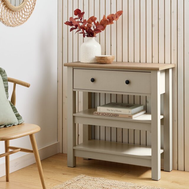 Argos Home Winchester 1 Drawer Console Table - Natural - image 1