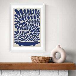 East End Prints 100 Leaved Plant White Frame Art Print  - A2 - thumbnail 1