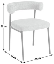 Habitat Oakie Pair of Fabric Dining Chair - Grey - thumbnail 2