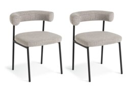 Habitat Oakie Pair of Fabric Dining Chair - Grey