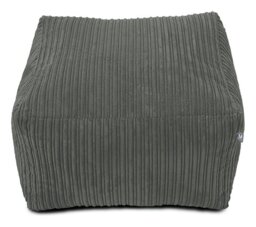 rucomfy Fabric Jumbo Cord Footstool Beanbag - Slate Grey - thumbnail 1