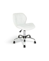 Argos Home Boutique Faux Leather Office Chair - White - thumbnail 1
