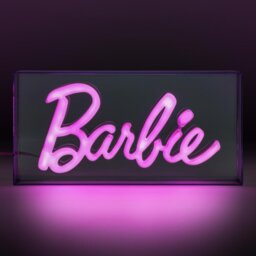 Barbie Neon Effect LED Kids Table Lamp - Clear & Pink - thumbnail 1