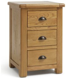 Argos Home Kent 3 Drawer Bedside Table  - Oak - thumbnail 1