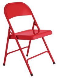 Habitat Macadam Metal Folding Chair - Red - thumbnail 1