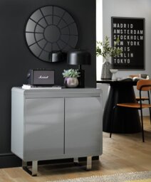 Argos Home Sleigh 2 Door Sideboard - Gloss Grey - thumbnail 2