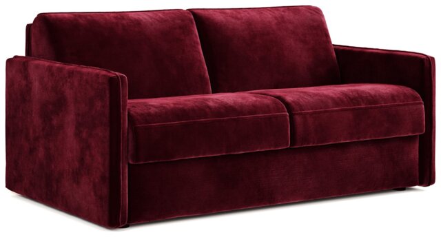 Jay-Be Slim Velvet 3 Seater Sofa Bed - Burgundy - image 1