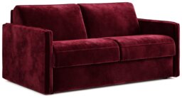 Jay-Be Slim Velvet 3 Seater Sofa Bed - Burgundy - thumbnail 1