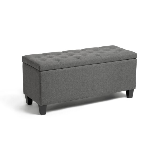 Argos Home Fabric Large Storage Ottoman - Grey - image 1