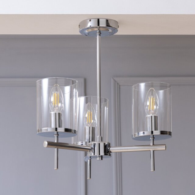 Argos Home Uplighter Steel Flush Ceiling Light - Chrome - image 1