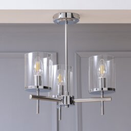 Argos Home Uplighter Steel Flush Ceiling Light - Chrome - thumbnail 1