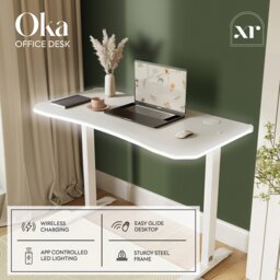 XR Living Oka RGB LED App Control 110x55cm Office Desk - White - thumbnail 2