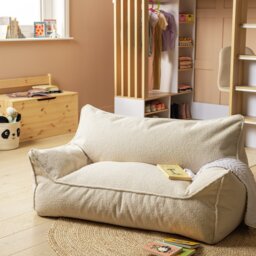 Kaikoo Kids Double Chair Bean Bag - Off White - thumbnail 1