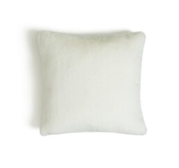 Habitat Plain Faux Fur Cushion - Cream - 43x43cm - thumbnail 1