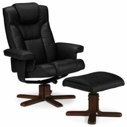 Julian Bowen Malmo Recliner Chair & Footstool - Black - thumbnail 2