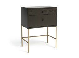 Habitat Barcelona 2 Drawer Bedside Table - Charcoal - thumbnail 1