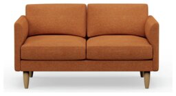 Hutch Fabric Curve Arm 2 Seater Sofa - Rust - thumbnail 1