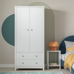 Habitat Brooklyn 2 Door 2 Drawer Wardrobe - White - thumbnail 1