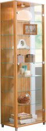 Argos Home 2 Glass Door Display Cabinet - Light Natural - thumbnail 2