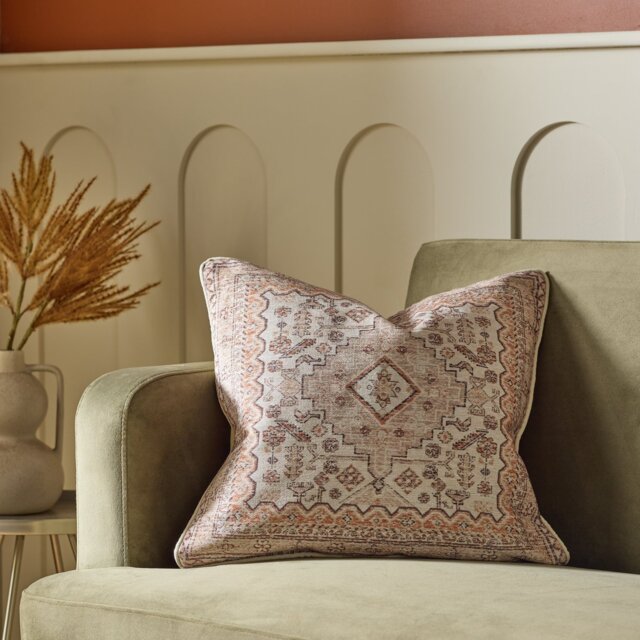 Habitat Chenille Tapestry Print Cushion - Cream - 50x50cm - image 1