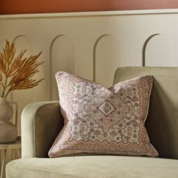 Habitat Chenille Tapestry Print Cushion - Cream - 50x50cm - thumbnail 1