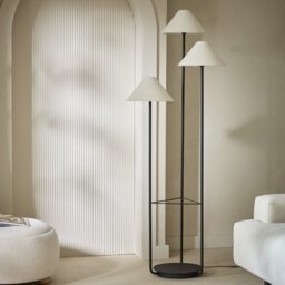 Habitat Astrid Multihead Floor Lamp - Black & Natural - thumbnail 2