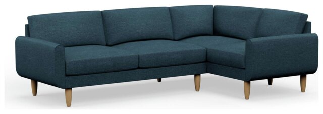 Hutch Slim Reversible Round Arm 5 Seater Sofa- Aegean Blue - image 1