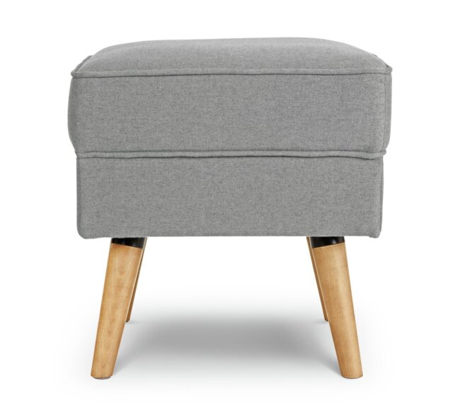Habitat Callie Fabric Footstool - Light Grey - image 1