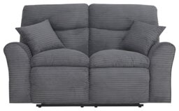 Argos Home Harry Cord 2 Seater Recliner Sofa - Light Grey