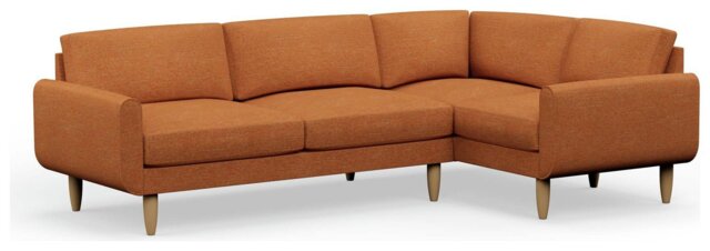 Hutch Slim Reversible Round Arm 5 Seater Sofa - Rust - image 1