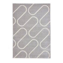 Catherine Lansfield Curve Grey Short Pile Rug - 160x230cm - thumbnail 2