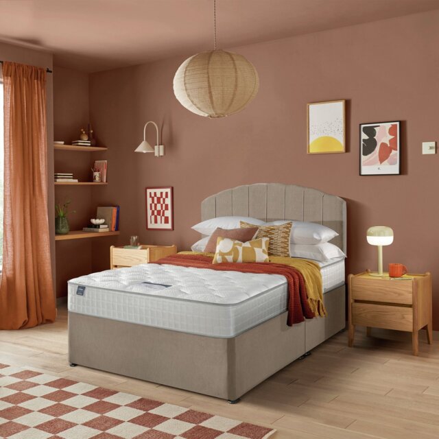Silentnight Middleton Memory Pocket Double Divan Bed - Sandstone - image 1