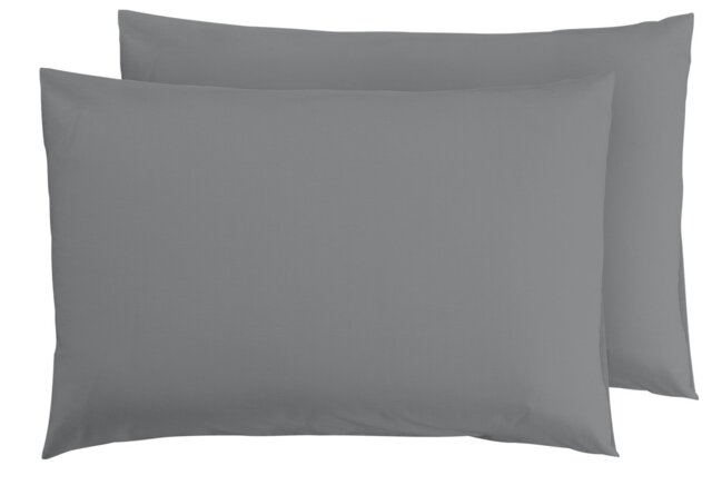Argos Home Plain Standard Pillowcase Pair - Grey - image 1