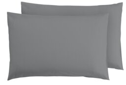 Argos Home Plain Standard Pillowcase Pair - Grey - thumbnail 1