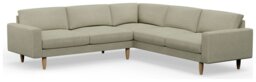 Hutch Fabric Block Arm 7 Seater Corner Sofa - Oat - thumbnail 1