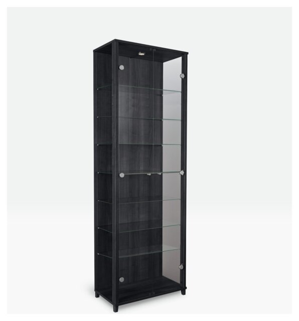 Argos Home 7 Shelf Glass Display Cabinet - Black - image 1