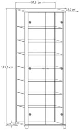 Argos Home 7 Shelf Glass Display Cabinet - Black - thumbnail 2