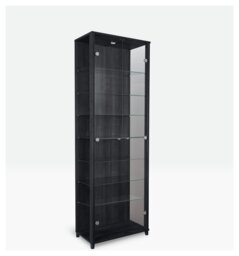 Argos Home 7 Shelf Glass Display Cabinet - Black - thumbnail 1