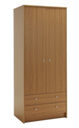 Argos Home Malibu 2 Door 2 Drawer Wardrobe - Oak Effect - thumbnail 2