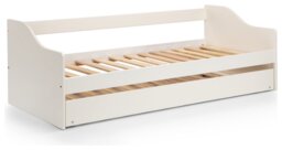 Julian Bowen Elba Trundle Day Bed & 2 Mattresses - White - thumbnail 1