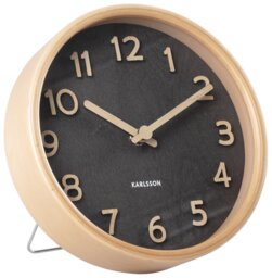 Karlsson Pure Wood Table & Mantel Analogue Clock - Black - thumbnail 2