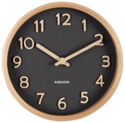Karlsson Pure Wood Table & Mantel Analogue Clock - Black - thumbnail 1