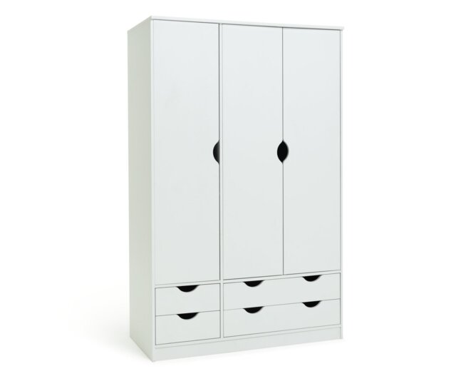 Habitat Kids Pagnell 3 Door 4 Drawer Wardrobe - White - image 1